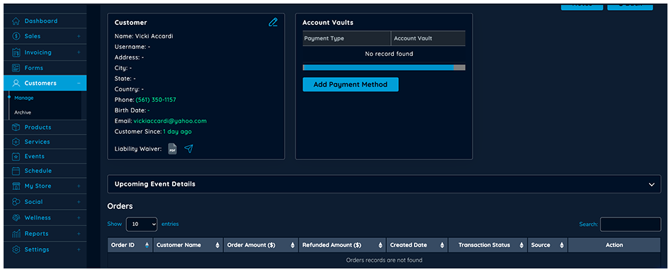 Business dashboard